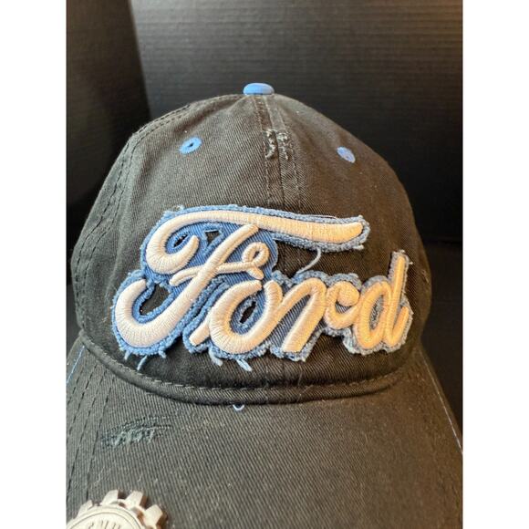 Genuine Ford Adjustable Black Mens Baseball Hat Cap w/ Bottle Cap Opener - Picture 2 of 12